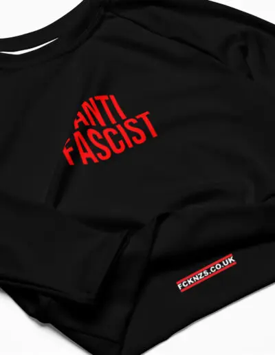 Anti-Fascist Red Recycled Long-sleeve Crop Top