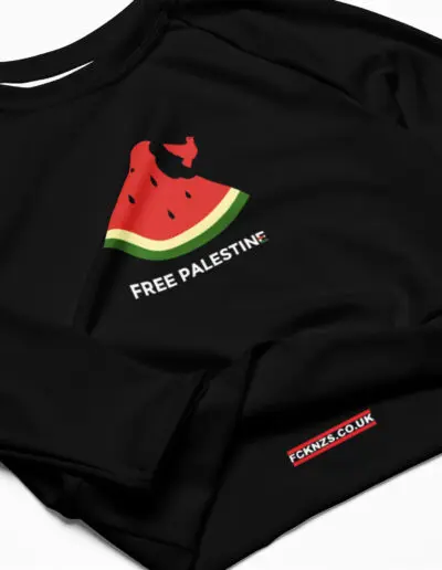 Free Palestine Watermelon Recycled Long-sleeve Crop Top