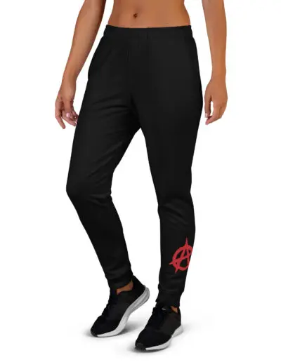 Anarchy Red Anarchist Symbol Women's Joggers Tracksuit Bottoms