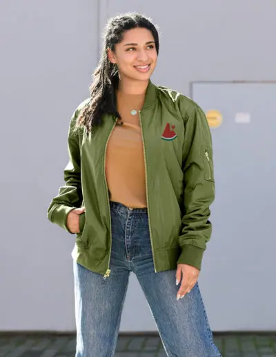 Free Palestine Watermelon Premium Recycled Bomber Jacket