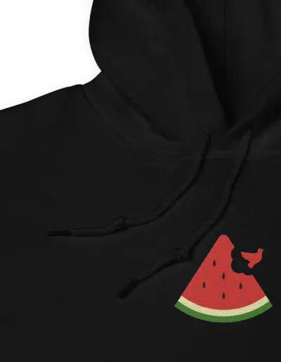 Free Palestine Watermelon Embroidery Unisex Hoodie