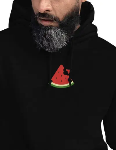 Free Palestine Watermelon Embroidery Unisex Hoodie