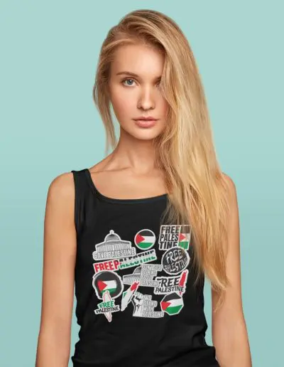 Free Palestine Stickers Tank Top Vest