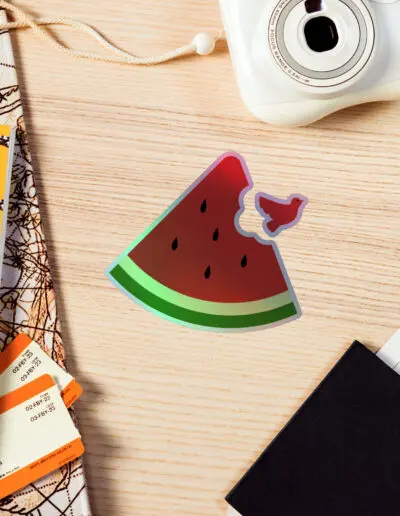 Free Palestine Watermelon Holographic Stickers