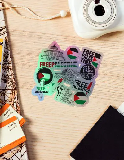 Free Palestine Holographic Stickers