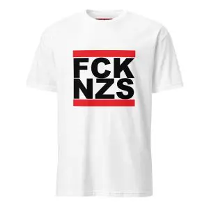 FCK NZS Fuck Nazis Black Font Unisex T-Shirt