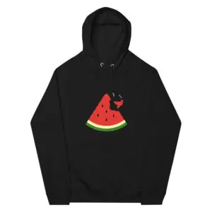 Free Palestine Watermelon Unisex Eco Raglan Hoodie