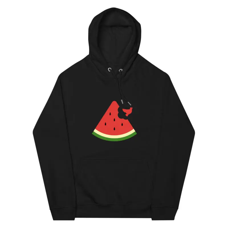 Free Palestine Watermelon Unisex Eco Raglan Hoodie