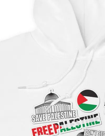 Free Palestine Stickers Unisex Hoodie