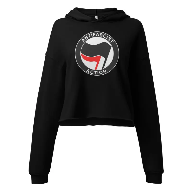 Antifascist Action Crop Hoodie