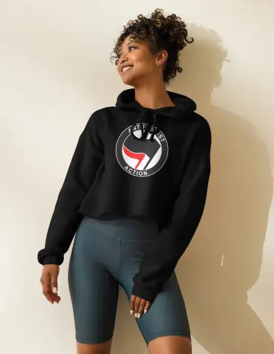 Antifascist Action Crop Hoodie