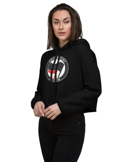 Antifascist Action Crop Hoodie