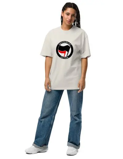 Antifascist Action Oversized Faded T-shirt