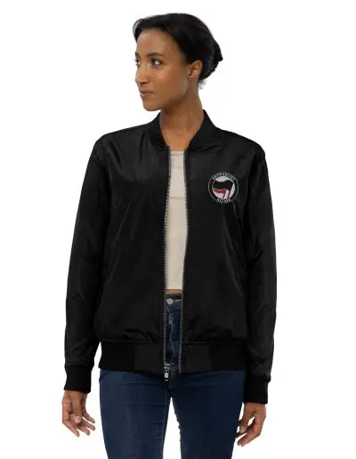 Antifascist Action Premium Recycled Bomber Jacket