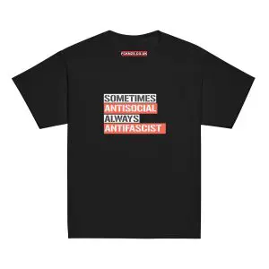 Sometimes Antisocial Always Antifascist Kids T-shirt