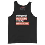 Sometimes Antisocial Always Antifascist Unisex Tank Top Vest