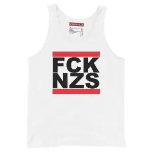 FCK NZS Fuck Nazis Black Font Tank Top Vest