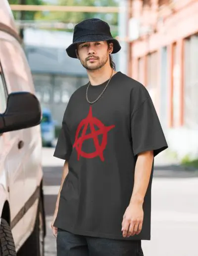 Anarchy Red Anarchist Symbol Oversized T-shirt