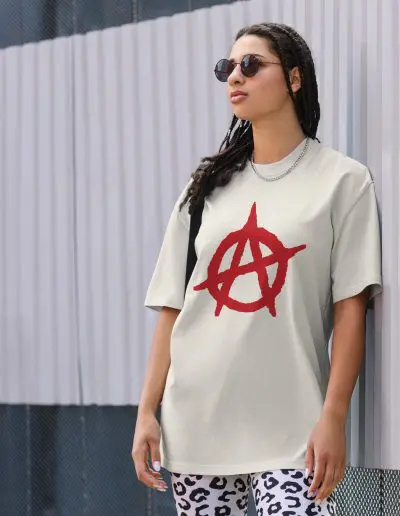 Anarchy Red Anarchist Symbol Oversized T-shirt