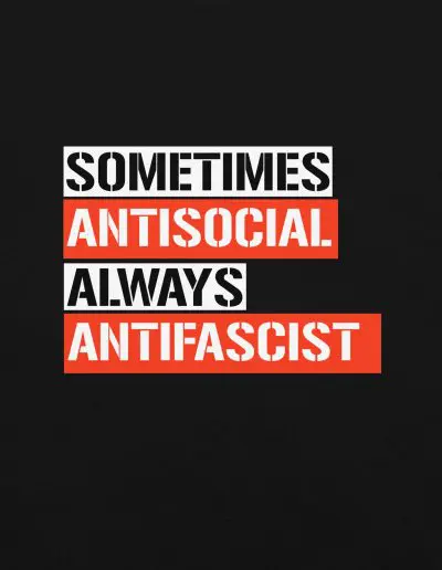 Sometimes Antisocial Always Antifascist Unisex Heavyweight T-shirt