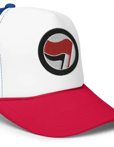 Antifa Antifaschistische Aktion Flag Foam Trucker Hat