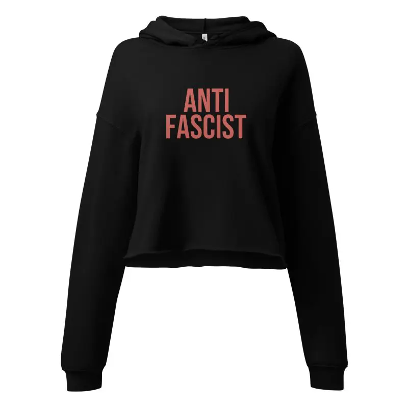 Antifascist Red Crop Hoodie