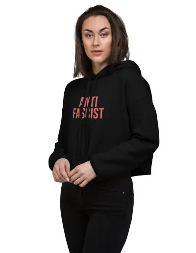 Antifascist Red Crop Hoodie