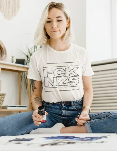 FCK NZS Outline Unisex Organic Cotton T-shirt