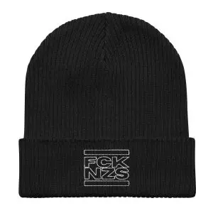 FCK NZS Outline Organic Ribbed Beanie