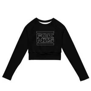 FCK NZS Outline Recycled Long-sleeve Crop Top