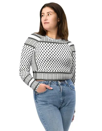 Kufiya Recycled Long-sleeve Crop Top