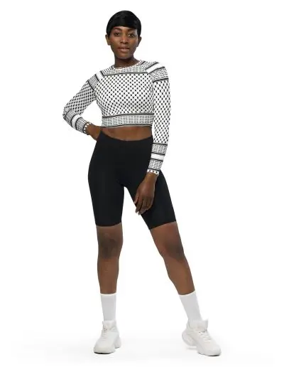 Kufiya Recycled Long-sleeve Crop Top