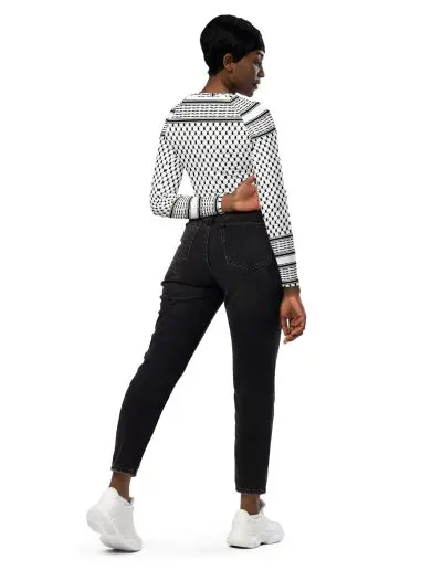 Kufiya Recycled Long-sleeve Crop Top