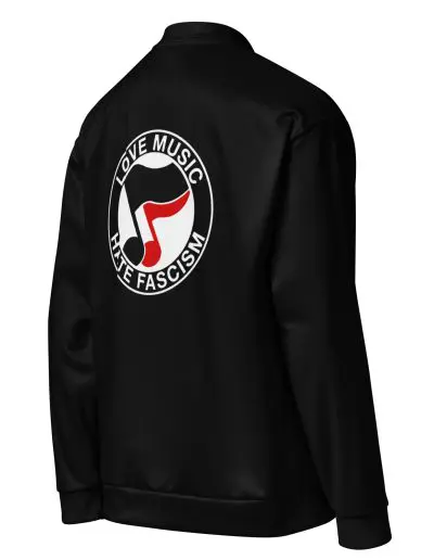 Love Music Hate Fascism Unisex Bomber Jacket