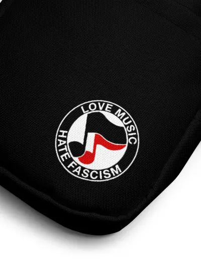 Love Music Hate Fascism Utility Crossbody Bag