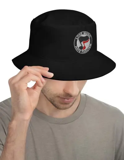 Love Music Hate Fascism Bucket Hat