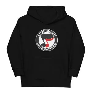 Love Music Hate Fascism Kids Organic Hoodie