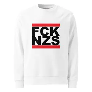 FCK NZS Black Font Unisex Organic Sweatshirt