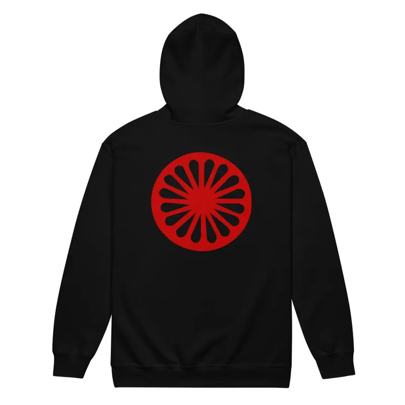 Red Romani Wheel Unisex Zip Hoodie