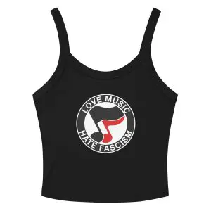 Love Music Hate Fascism Women’s Micro-rib Tank Top (Vest)