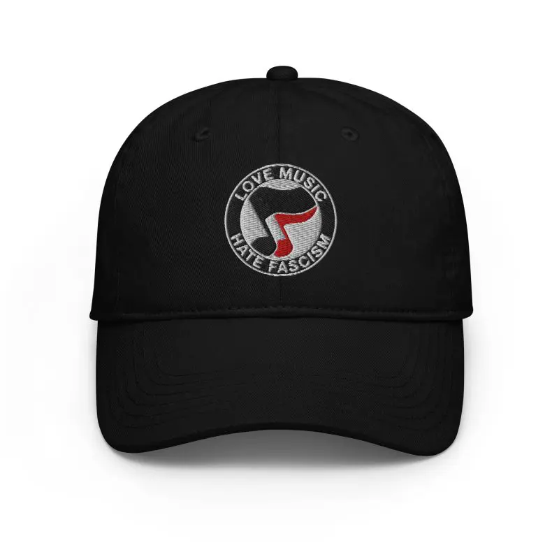 Love Music Hate Fascism Champion Dad Hat