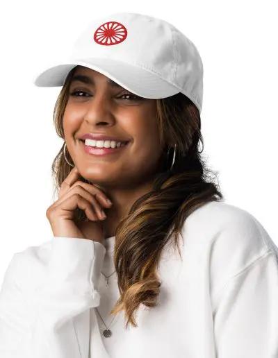 Red Romani Wheel Champion Dad Hat