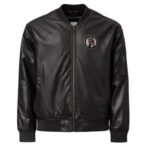 Anti-Racist Action Faux Leather Bomber Jacket