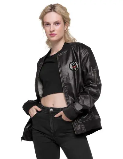 Anti-Racist Action Faux Leather Bomber Jacket