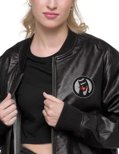 Anti-Racist Action Faux Leather Bomber Jacket