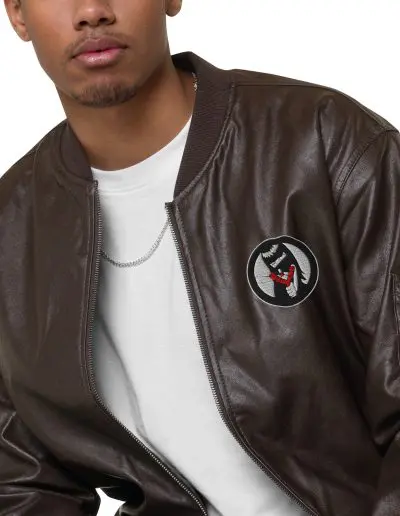 Anti-Racist Action Faux Leather Bomber Jacket