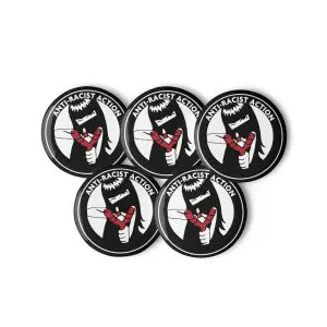 Anti-Racist Action Set of Pin Buttons