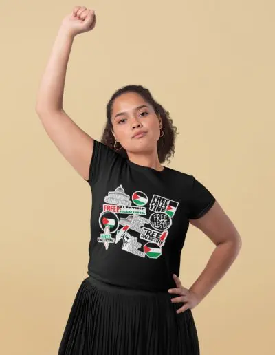 Free Palestine Stickers Women's Relaxed T-Shirt