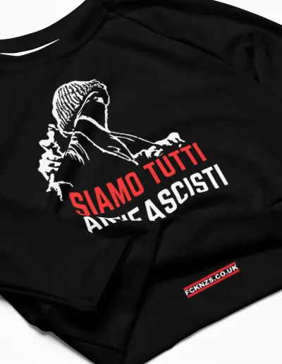 Siamo Tutti Antifascisti Recycled Long-sleeve Crop Top