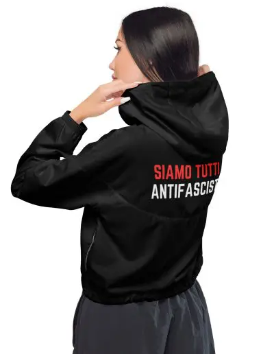 Siamo Tutti Antifascisti Women’s Cropped Windbreaker